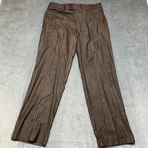 Axist Dress Pants Mens 34x32 Gray Striped Flat Front Mid Rise Career Formal